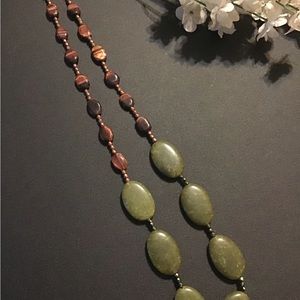 SOLD SOLD SOLD 🟢🟤Jade Tiger eye necklace 🟤🟢